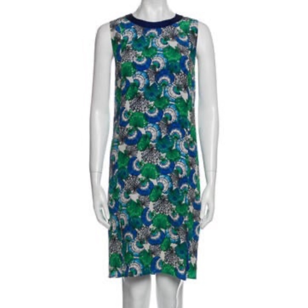 Gorgeous Emilio Pucci Shift Dress in Blue and Green Shell Print